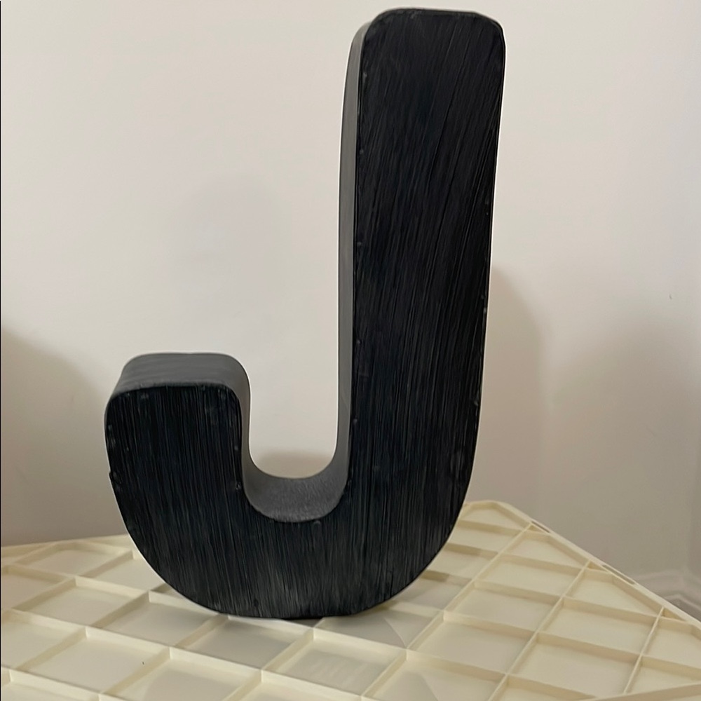 Charcoal grey  Decorative Letter 'J'